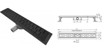 Душевой лоток «Raglo» 700 R651.70.09 боковой выпуск графит Душевой лоток «Raglo» 700 R651.70.09 боковой выпуск графит