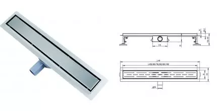 Душевой лоток «Raglo» 800 R652.80.05 боковой выпуск сатин/под плитку Душевой лоток «Raglo» 800 R652.80.05 боковой выпуск сатин/под плитку