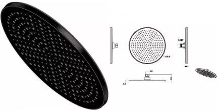 Верхний душ «Raglo» R451.50.06 чёрный матовый