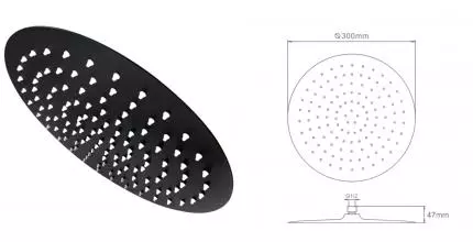 Верхний душ «Raglo» R451.56.06 чёрный матовый