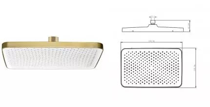 Верхний душ «Raglo» R451.52.03 матовое золото