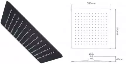 Верхний душ «Raglo» R451.55.06 чёрный матовый