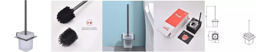 Ёршик для унитаза «Raglo» R301.10.09 на стену графит