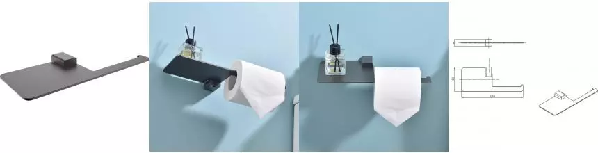 Держатель для туалетной бумаги «Raglo» R301.03.09 на стену графит