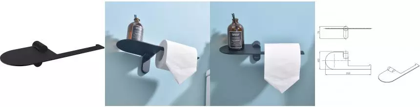 Держатель для туалетной бумаги «Raglo» R300.03.06 на стену чёрный матовый