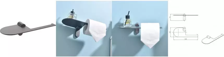 Держатель для туалетной бумаги «Raglo» R300.03.09 на стену графит