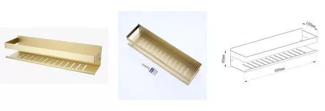 Полка в ванну «Raglo» R340.03.03 на стену матовое золото