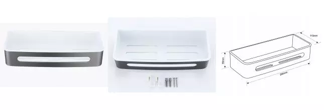 Полка в ванну «Raglo» R340.02.09 на стену графит