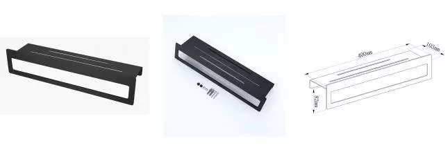 Полка в ванну «Raglo» R340.04.06 на стену чёрная матовая