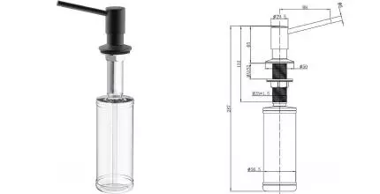 Встраиваемый дозатор для моющего средства «Raglo» R720.01.06 чёрный матовый