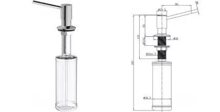 Встраиваемый дозатор для моющего средства «Raglo» R720.01.05 сатин