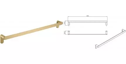 Полотенцедержатель «Raglo» R300.01.03 на стену матовое золото