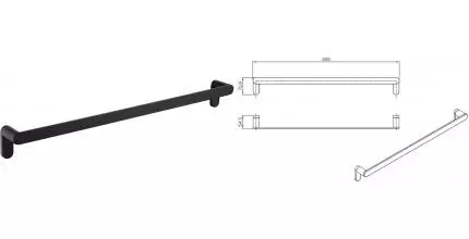 Полотенцедержатель «Raglo» R300.01.06 на стену чёрный матовый