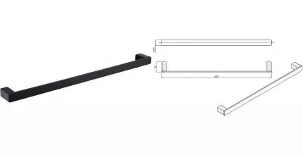 Полотенцедержатель «Raglo» R301.01.06 на стену чёрный матовый