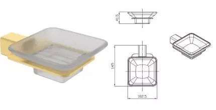 Мыльница «Raglo» R301.02.03 на стену матовое золото