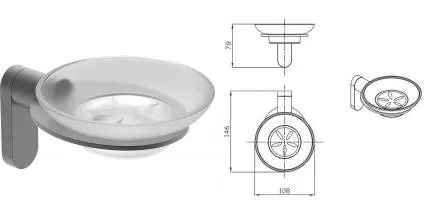 Мыльница «Raglo» R300.02.09 на стену графит