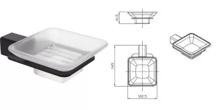 Мыльница «Raglo» R301.02.06 на стену чёрная матовая