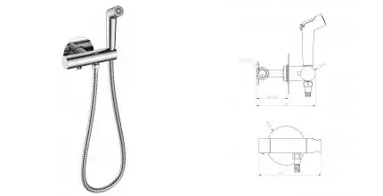 Смеситель с гигиеническим душем «Raglo» R23.56 с термостатом хром Смеситель с гигиеническим душем «Raglo» R23.56 с термостатом хром