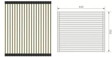 Ролл-мат «Raglo» R730.44.03 на кухонную мойку матовое золото