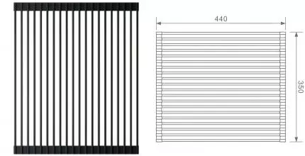 Ролл-мат «Raglo» R730.44.06 на кухонную мойку чёрный матовый
