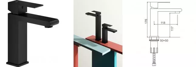 Смеситель для раковины «Splenka» S224.10.06 чёрный матовый