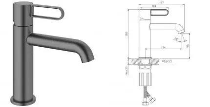 Смеситель для раковины «Splenka» S03.10.09 графит