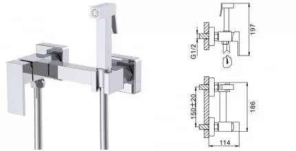Смеситель с гигиеническим душем «Splenka» S98.51 хром