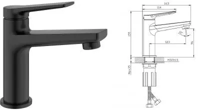 Смеситель для раковины «Splenka» S04.10.06 чёрный матовый