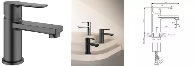 Смеситель для раковины «Splenka» S06.10.09 графит