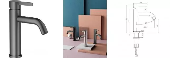 Смеситель для раковины «Splenka» S221.10.09 графит Смеситель для раковины «Splenka» S221.10.09 графит