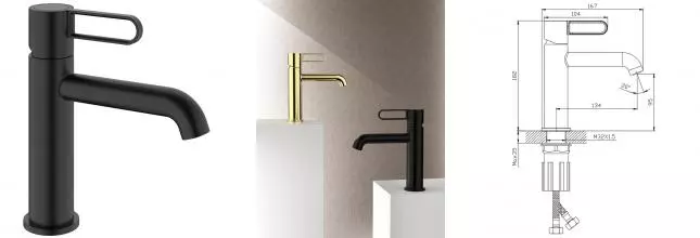 Смеситель для раковины «Splenka» S03.10.06 чёрный матовый