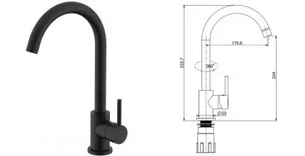 Смеситель для кухонной мойки «Splenka» S201.40.06 чёрный матовый Смеситель для кухонной мойки «Splenka» S201.40.06 чёрный матовый