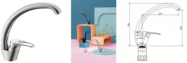 Смеситель для кухонной мойки «Splenka» S202.41.05 сатин Смеситель для кухонной мойки «Splenka» S202.41.05 сатин