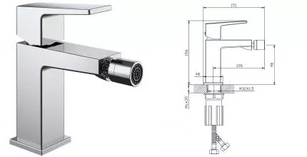 Смеситель для биде «Splenka» S01.50 хром