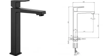 Смеситель для раковины «Splenka» S01.15.06 чёрный матовый