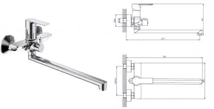 Смеситель для ванны с душем «Splenka» S06.22 хром