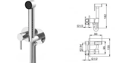 Смеситель с гигиеническим душем «Splenka» S96.52 хром