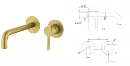 Смеситель для раковины «Splenka» S221.11.03 матовое золото