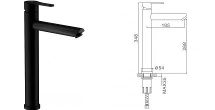 Смеситель для раковины «Splenka» S223.15.06 чёрный матовый Смеситель для раковины «Splenka» S223.15.06 чёрный матовый