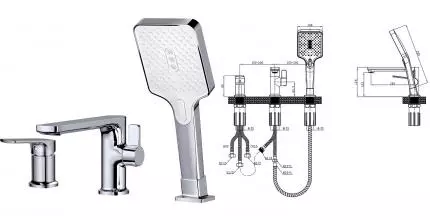 Смеситель на борт ванны «Splenka» S30.31 хром