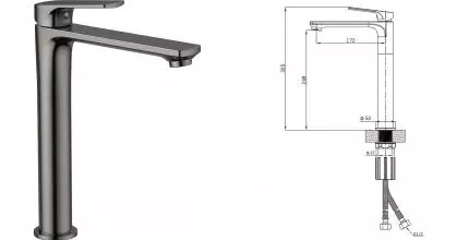 Смеситель для раковины «Splenka» S30.15.09 графит