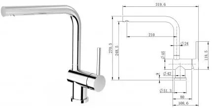 Смеситель для кухонной мойки «Splenka» S205.40 хром