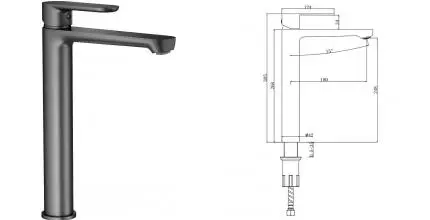Смеситель для раковины «Splenka» S222.15.09 графит Смеситель для раковины «Splenka» S222.15.09 графит