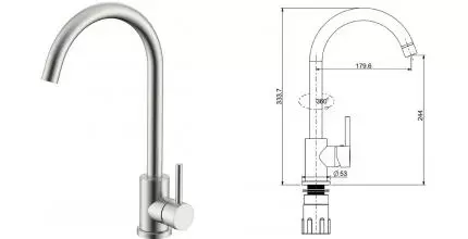 Смеситель для кухонной мойки «Splenka» S201.40.05 сатин