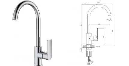 Смеситель для кухонной мойки «Splenka» S05.40 хром