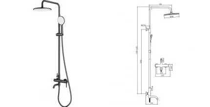Душевая система «Splenka» S221.24.09 графит Душевая система «Splenka» S221.24.09 графит