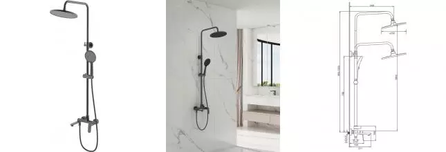 Душевая система «Splenka» S41.24.09 графит