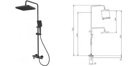 Душевая система «Splenka» S52.24.06 чёрная матовая