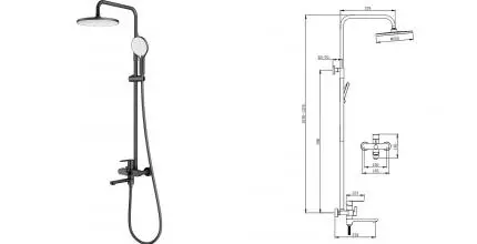 Душевая система «Splenka» S222.24.09 графит