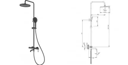 Душевая система «Splenka» S03.24.09 графит
